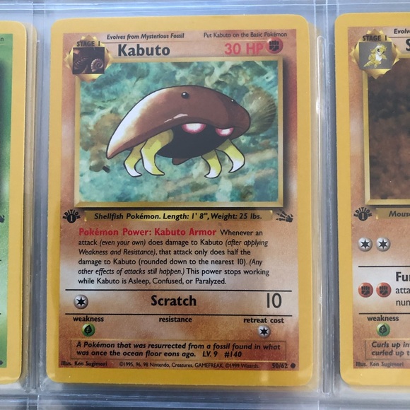 1990’s rare vintage 1st edition Kabuto Pokémon card 50/62 - Picture 1 of 2